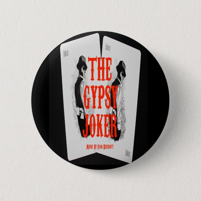 Gypsy Joker badge 2 Inch Round Button (Front)
