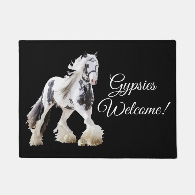 Gypsy Mare Stallion Draught Horse Doormat (Front)