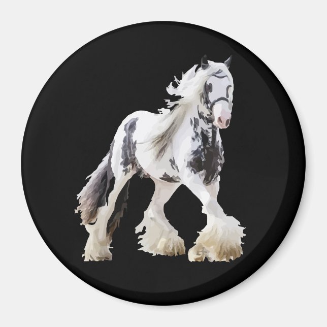 Gypsy Mare Stallion Draught Horse Magnet (Front)