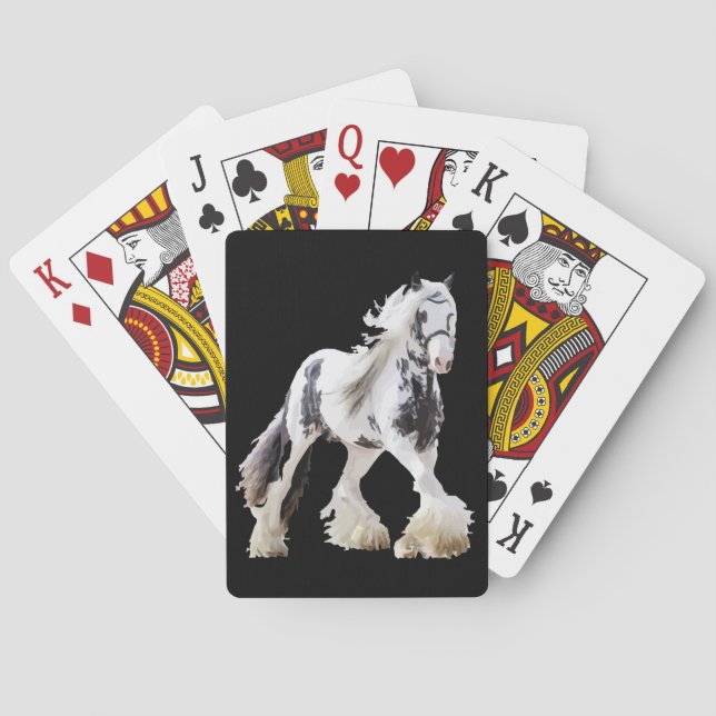 Gypsy Mare Stallion Draught Horse Playing Cards (Back)