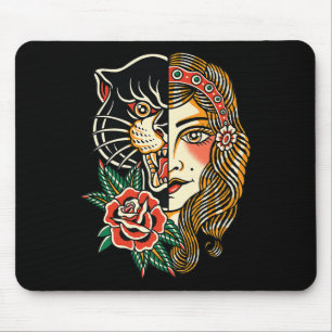 Gypsy Panther American Traditional Tattoo Ink Old  Mouse Pad