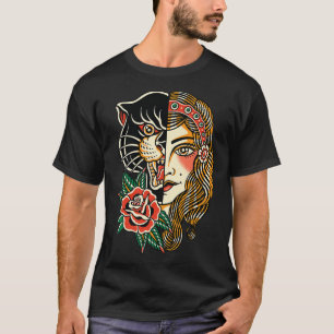 Gypsy Panther American Traditional Tattoo Ink Old  T-Shirt