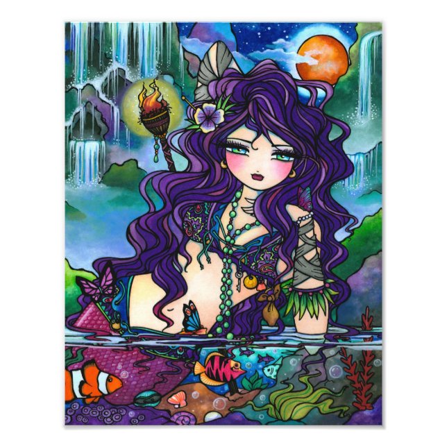 Gypsy Pirate Mermaid Tropical Fantasy Art Print (Front)