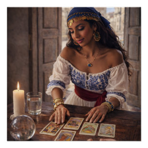 gypsy reading cards poster