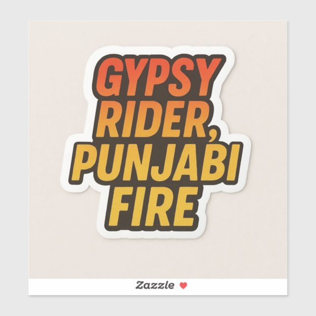 Gypsy Rider, Punjabi Fire – Bold Desi Tech Sticker (Sheet)