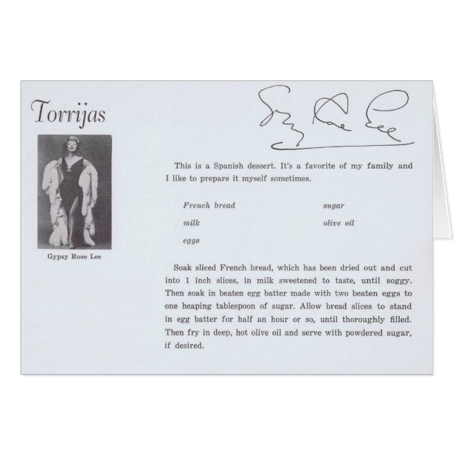 Gypsy Rose Lee Torrijas Spanish Recipe (Front Horizontal)