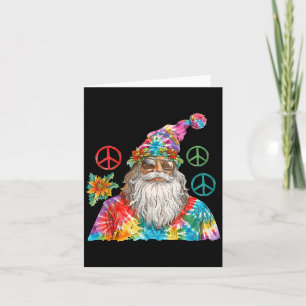 Gypsy Santa Claus Hipe Tie Dye Groovy Christmas  Card