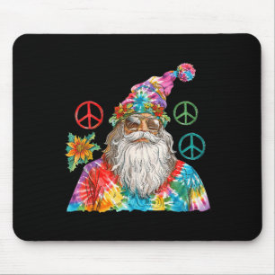 Gypsy Santa Claus Hipe Tie Dye Groovy Christmas  Mouse Pad