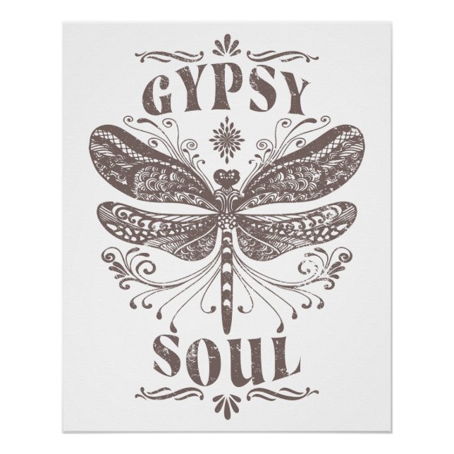 Gypsy Soul - Bohemian Dragonfly  Poster (Front)