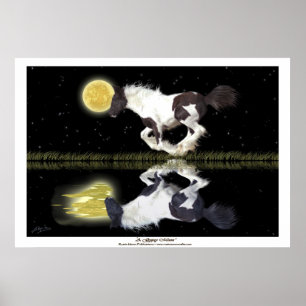 Gypsy Vanner Cantering Horse Fantasy Art Poster