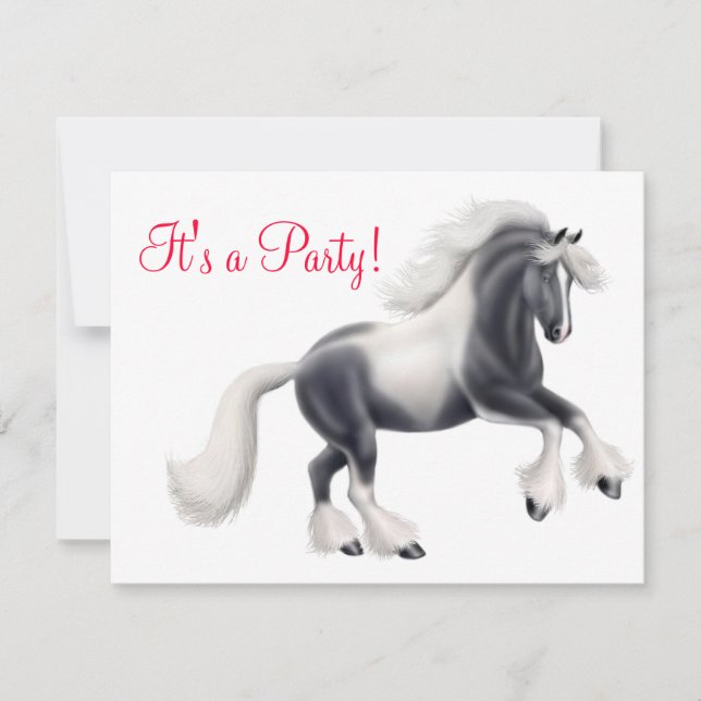 Gypsy Vanner Cob Horse Invitation (Front)