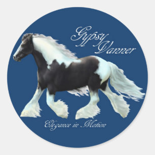 Gypsy Vanner, elegance in motion Classic Round Sticker