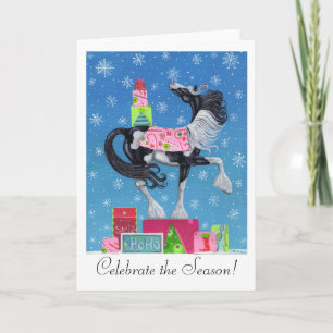 Gypsy Vanner Whimsical Christmas Card