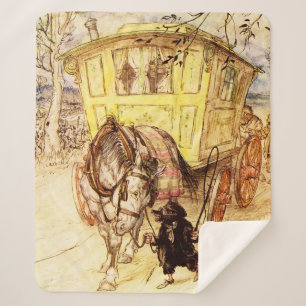Gypsy Wagon – Golden Afternoon by Arthur Rackham Sherpa Blanket