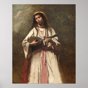 Gypsy Woman - Jean-Baptiste- Corot Fine Art Poster