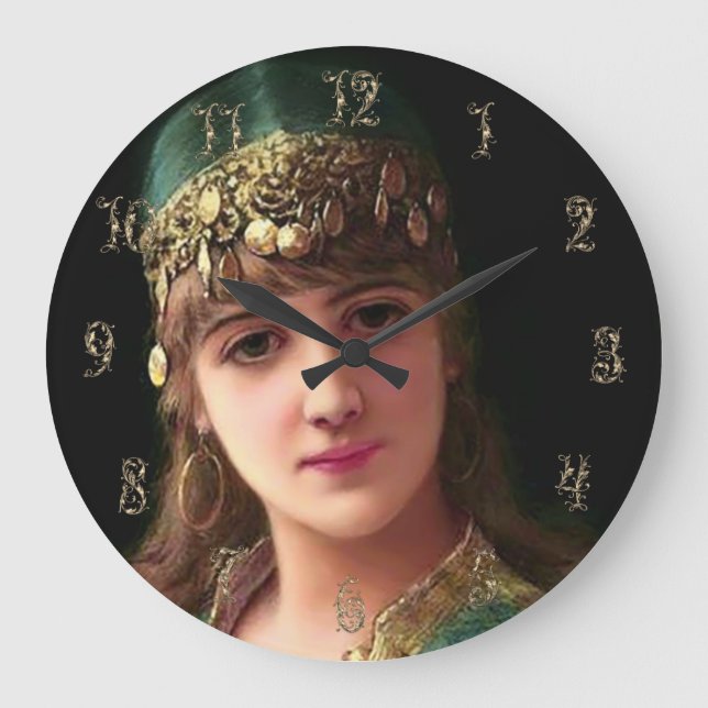 Gypsy woman vintage elegant harem bellydancer large clock (Front)