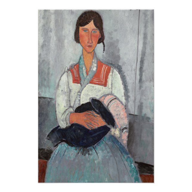 Gypsy Woman with Baby, 1919 (oil on canvas) Poster (Front)