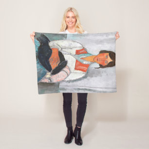 Gypsy Woman with Baby, Modigliani Fleece Blanket