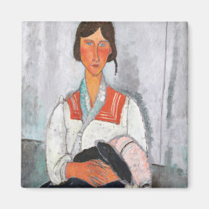 Gypsy Woman with Baby, Modigliani Magnet