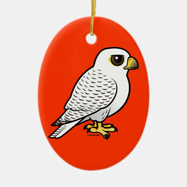 Gyrfalcon Ceramic Ornament (Front)