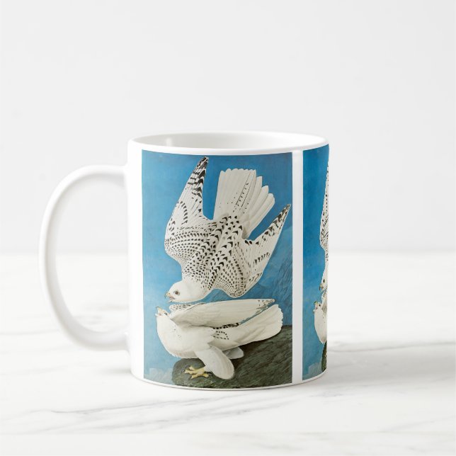 Gyrfalcons, aka Gerfalcons by John James Audubon Coffee Mug (Left)