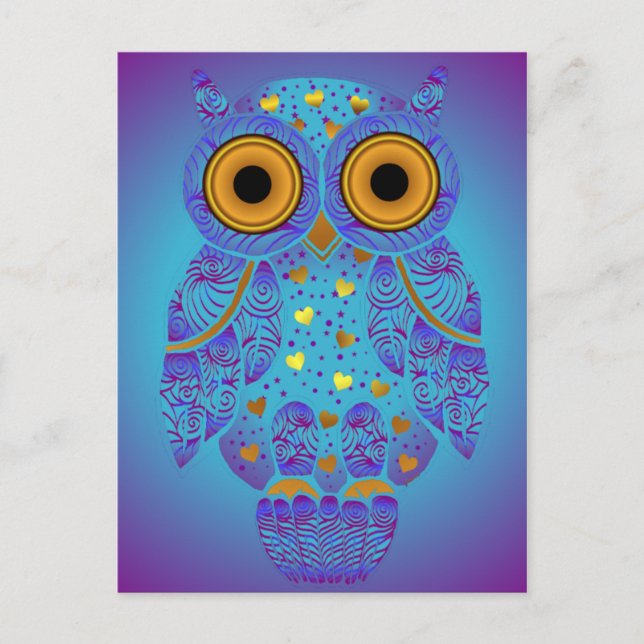 H00t Owl Blues Postcard (Front)