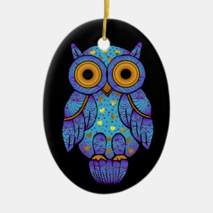 H00t Owl Midnight Madness Oval Ornament