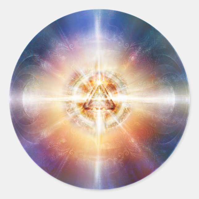 H114 Star Triangle Orb Classic Round Sticker (Front)
