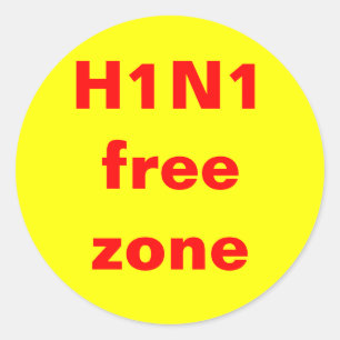 H1N1 free zone Classic Round Sticker
