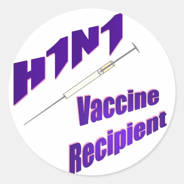 H1N1 Vaccine Recipient Sticker (Front)