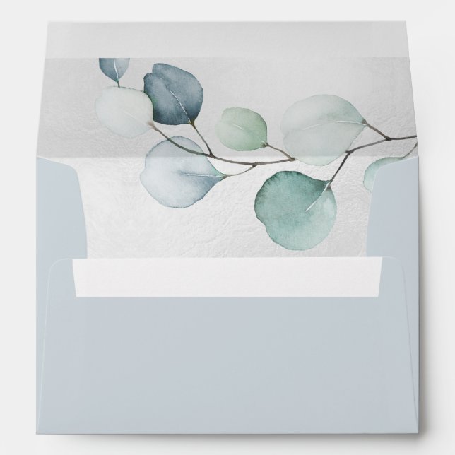 H2 Blue Gum Eucalyptus Return Address DIY Colour  Envelope (Back (Bottom))