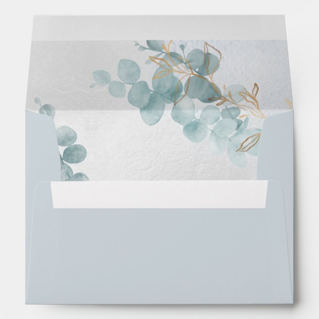 H2 Blue Gum Eucalyptus Return Address DIY Colour   Envelope (Back (Bottom))