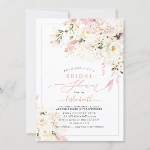H2 Creamy Dusty Rose Blush Hydrangea Invitation