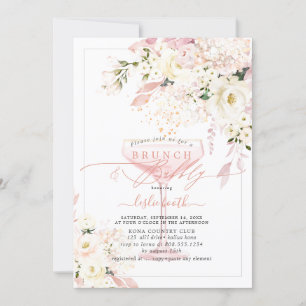 H2 Dusty Rose Blush Hydrangea Brunch Bubbly Invitation