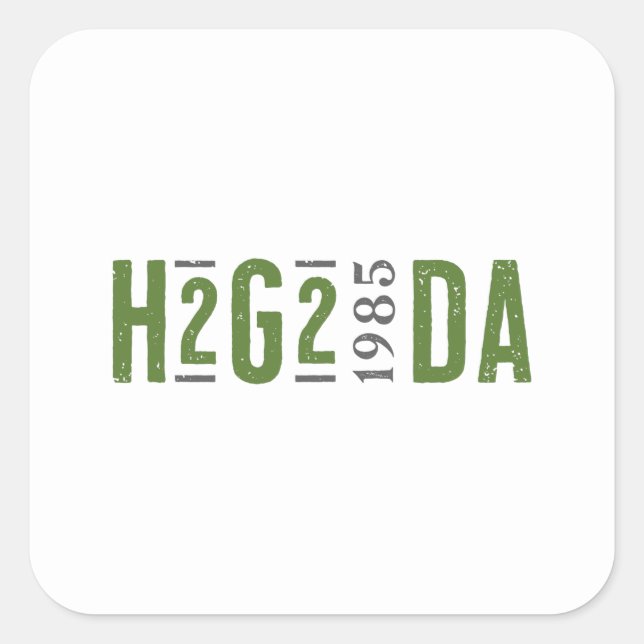 H2G2 Douglas Adams 1985 Square Sticker (Front)