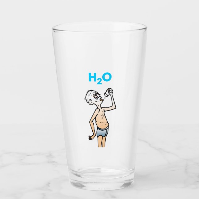 H2O The Thirsty Man Glass (Front)