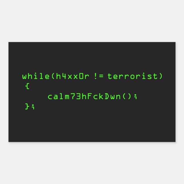 h4xx0r != terrorist sticker (Front)