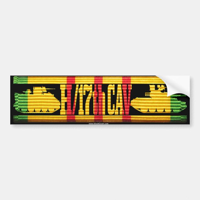 H/17th Cav Track & Tank Bumper Sticker (Front)