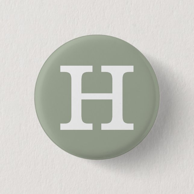 "H"' Alphabet Collectable (#8) 1 Inch Round Button (Front)