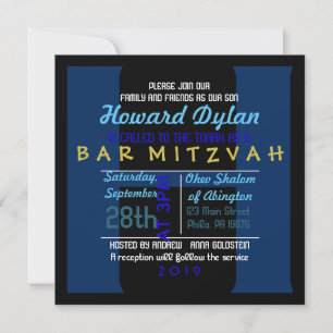 H Collection initiale Bar Mitzvah Invitation