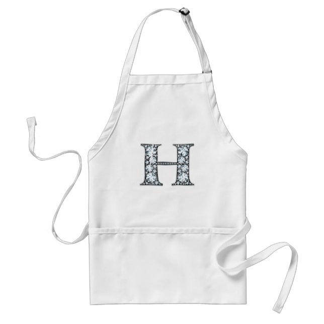 "H" Diamond Bling Apron (Front)