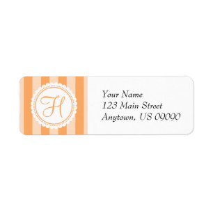 H Étiquettes de adresse de monogramme de bonbons (