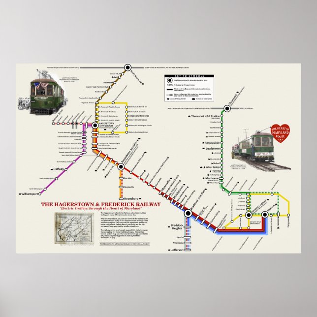 H&F Trolley "Metro" Style Map Poster (Front)