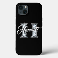 H Faux Diamond Bling Monogram