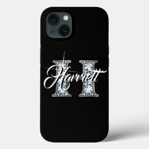 H Faux Diamond Bling Monogram iPhone 13 Case