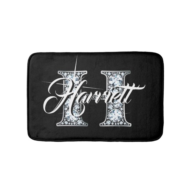 H Faux Diamond Monogram Bath Mat (Front)