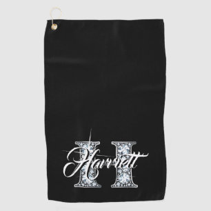 H Faux Diamond Monogram Golf Towel