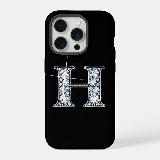 H Faux Diamond Monogram iPhone Case (Back)