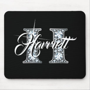 H Faux Diamond Monogram Mouse Pad