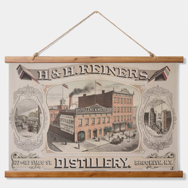 H.& H. Reiners Distillery Building In Brooklyn, Ny Hanging Tapestry (Front)